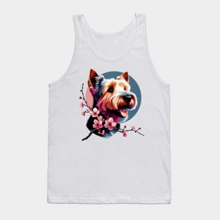 Joyful Glen of Imaal Terrier with Spring Cherry Blossoms Tank Top